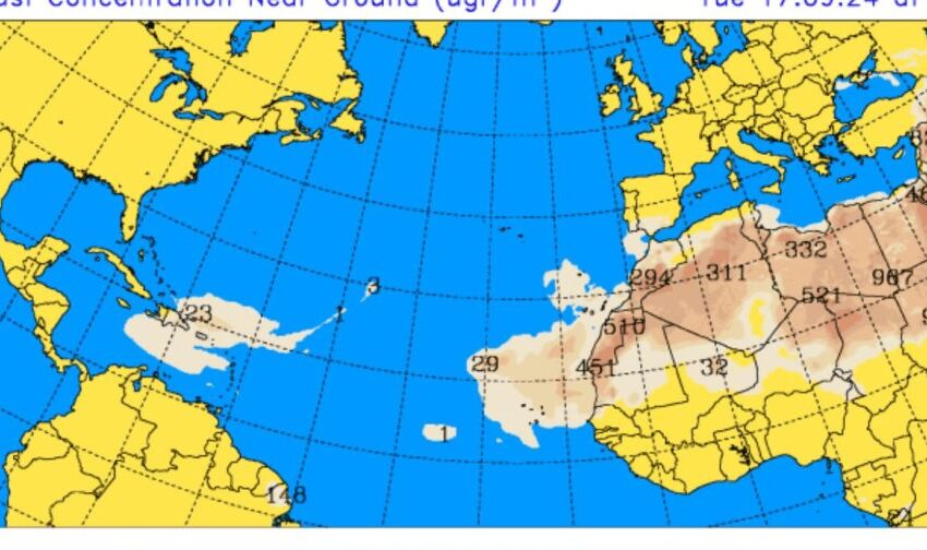  Polvo del Sahara incidirá hasta el sábado con temperaturas muy calurosas y escasas lluvias