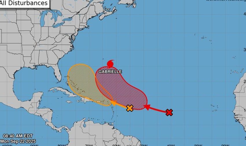  Gabrielle gana fuerza en el Atlántico; dos ondas tropicales en vigilancia por posible cercanía a RD