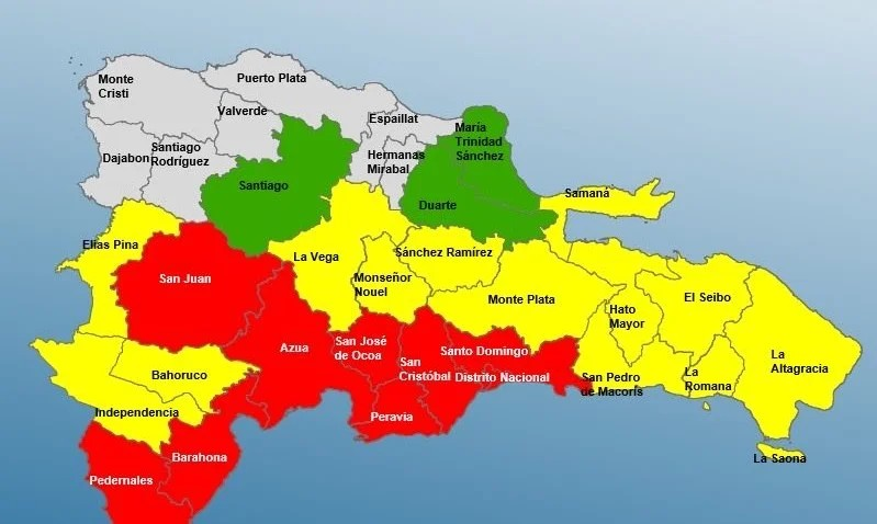  El COE mantiene al DN y ocho provincias en alerta máxima