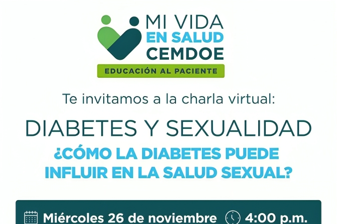  CEMDOE organiza charla virtual sobre el impacto de la diabetes en la salud sexual