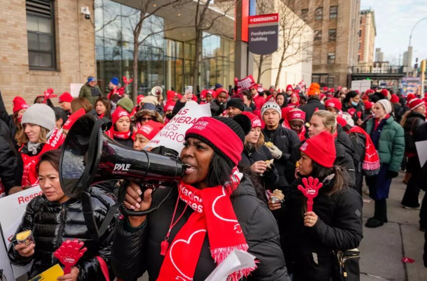  Entra en segundo día huelga 15 mil enfermeras en Nueva York