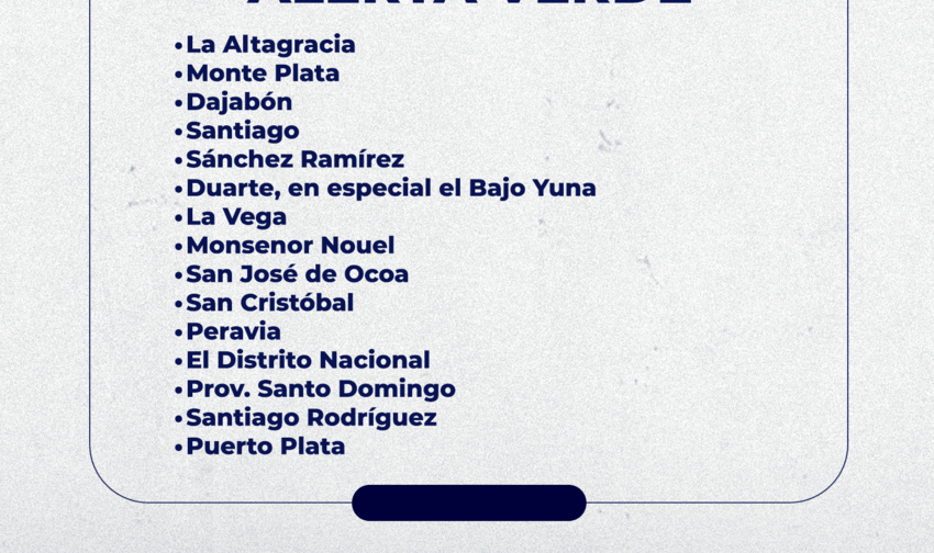  El COE mantiene 15 provincias en alerta verde por lluvias y posibles inundaciones