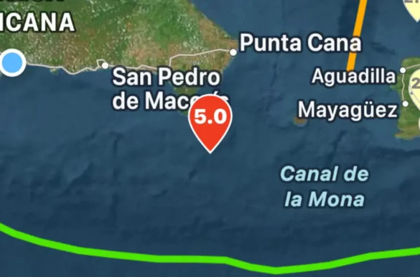  Sismo de magnitud 5.0 se registra al sur de Boca de Yuma
