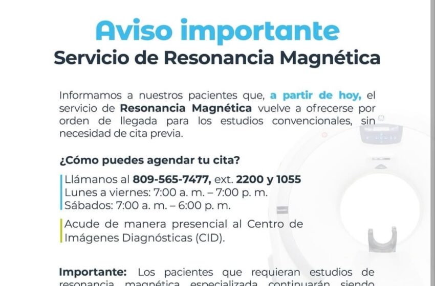  La Plaza de la Salud reanuda servicio de resonancias magnéticas sin cita previa