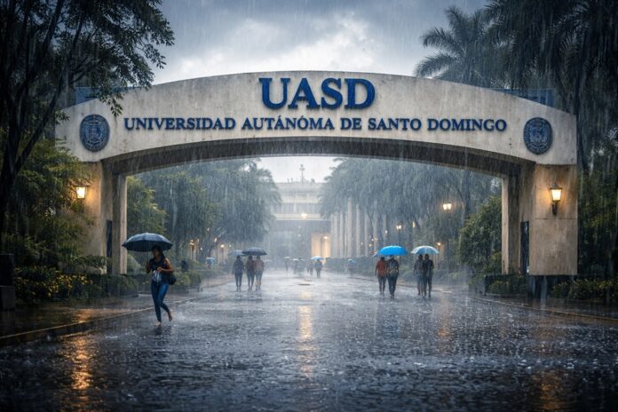  UASD suspende docencia presencial este martes por alerta amarilla y fuertes lluvias